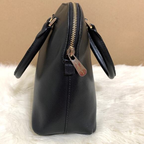 MICHAEL KORS Black Crossgrain Leather CINDY Slim Dome Satchel - Picture 5 of 15